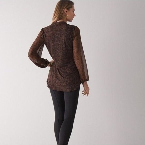 NWOT White House Black Market Long-Sleeve Matte Jersey Tunic - Medium Petite - Picture 4 of 5